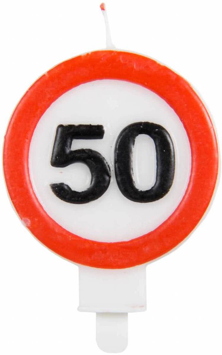 Kaars 50 Jaar Verkeersbord 8cm