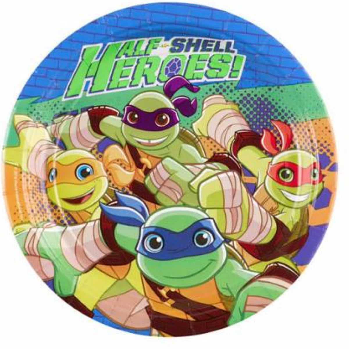 Ninja Turtles Gebaksbordjes Half Shell Heroes 18cm 8 stuks