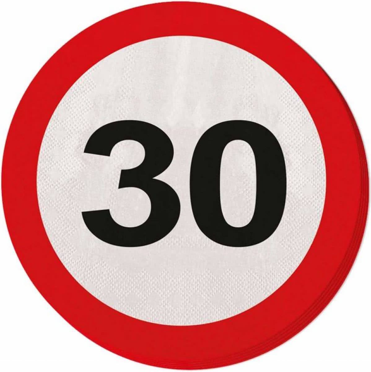 Servetten 30 Jaar Verkeersbord 20 stuks