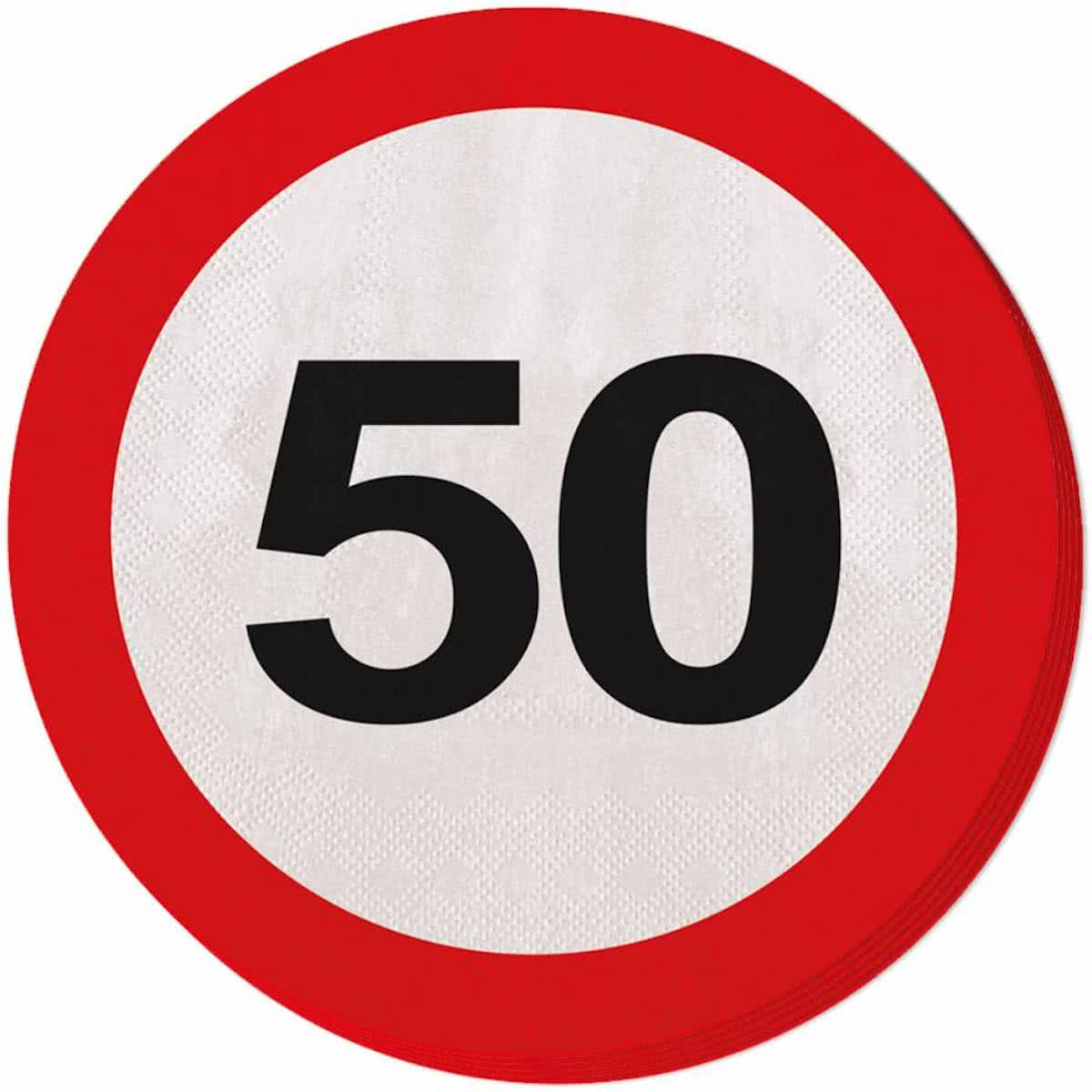 Servetten 50 Jaar Verkeersbord 20 stuks