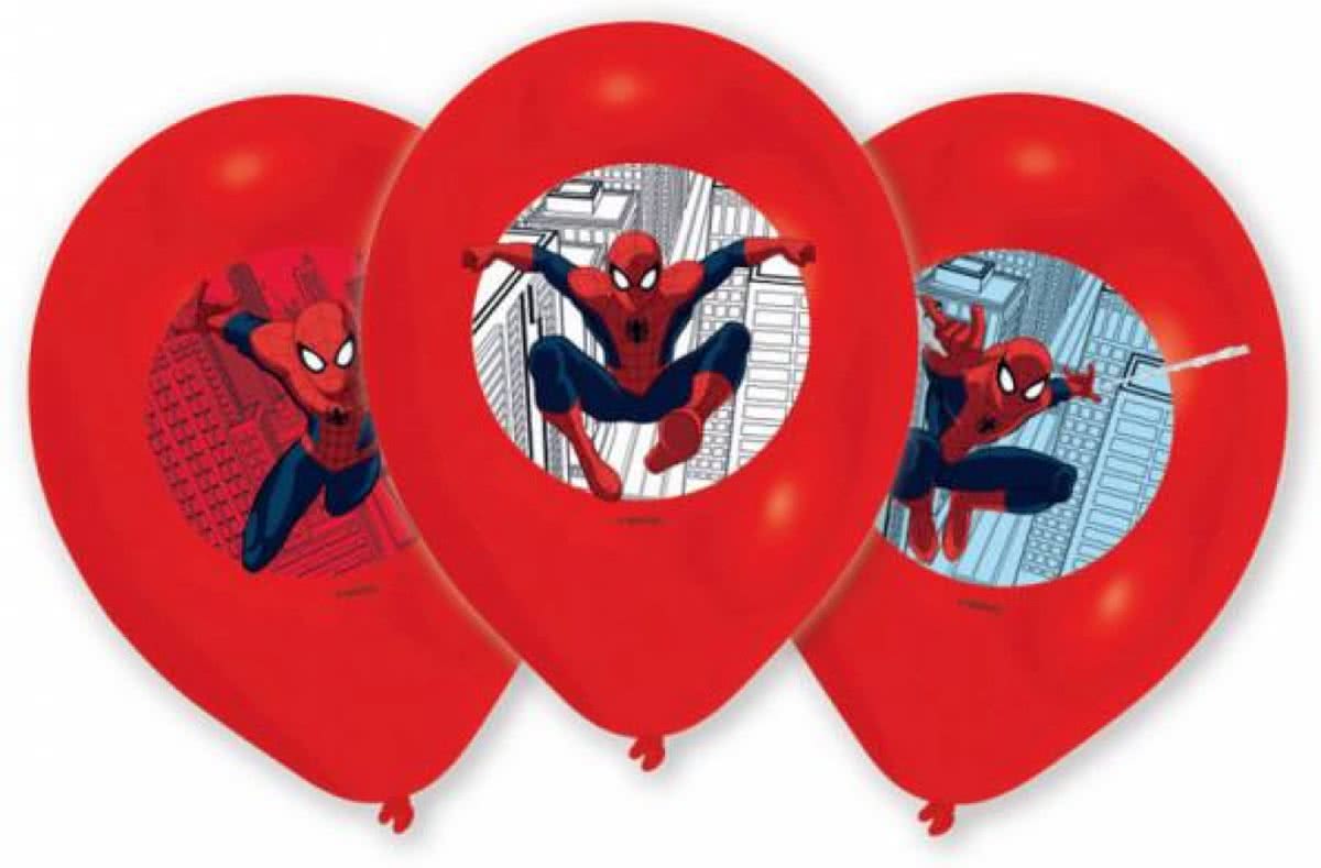 Spiderman Ballonnen Versiering 28cm 6 stuks