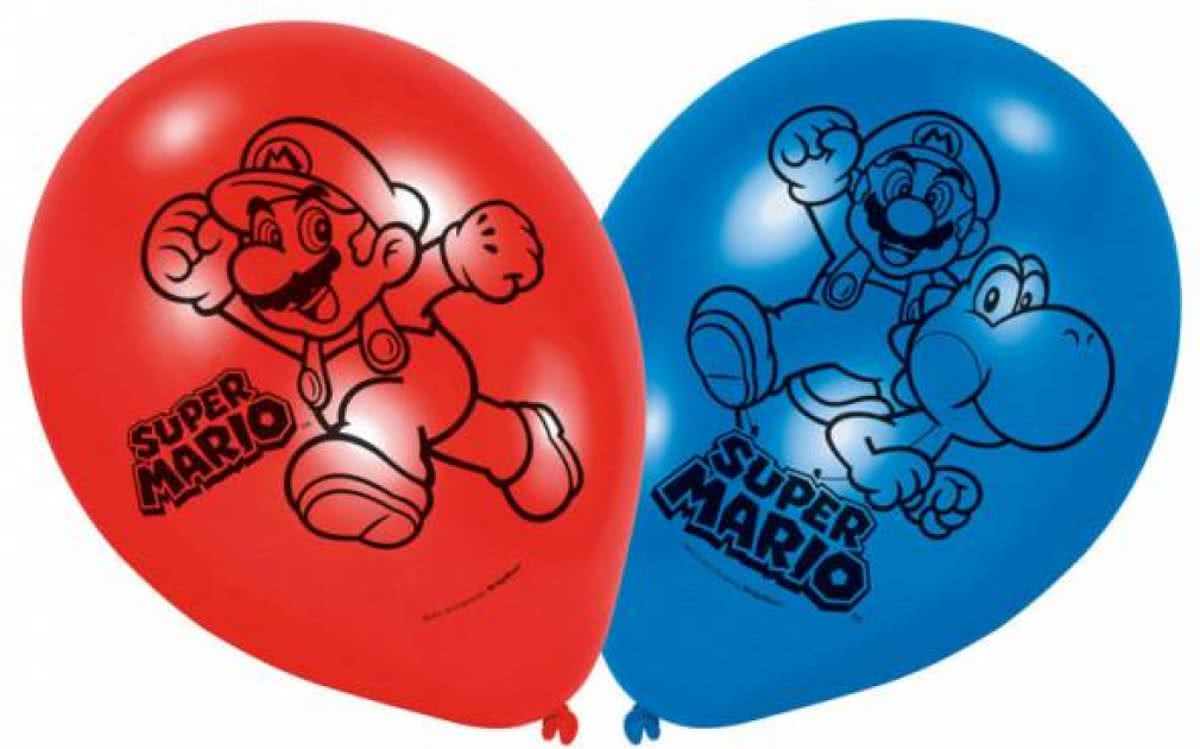 Super Mario Ballonnen 23cm 6 stuks