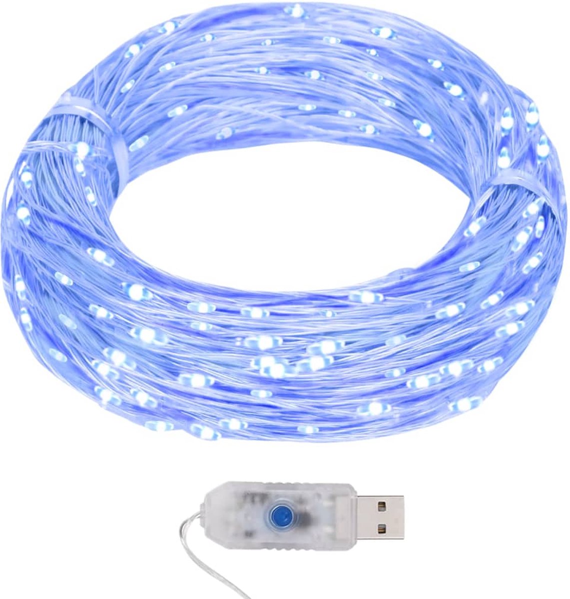 Lichtsnoer met 400 microLEDs blauw 8 functies 40 m