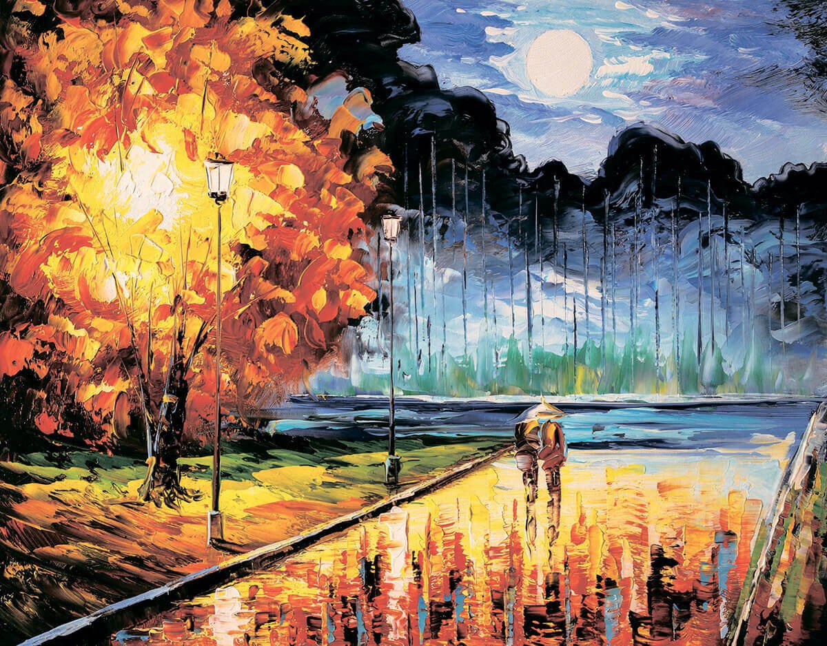 Diamond Painting Autumn Mood 40 x 50 cm ronde steentjes met kader