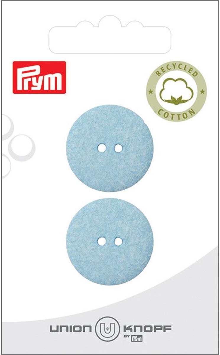 Cotton-poly recycled 2 gaatjes 23mm blue 2st -  