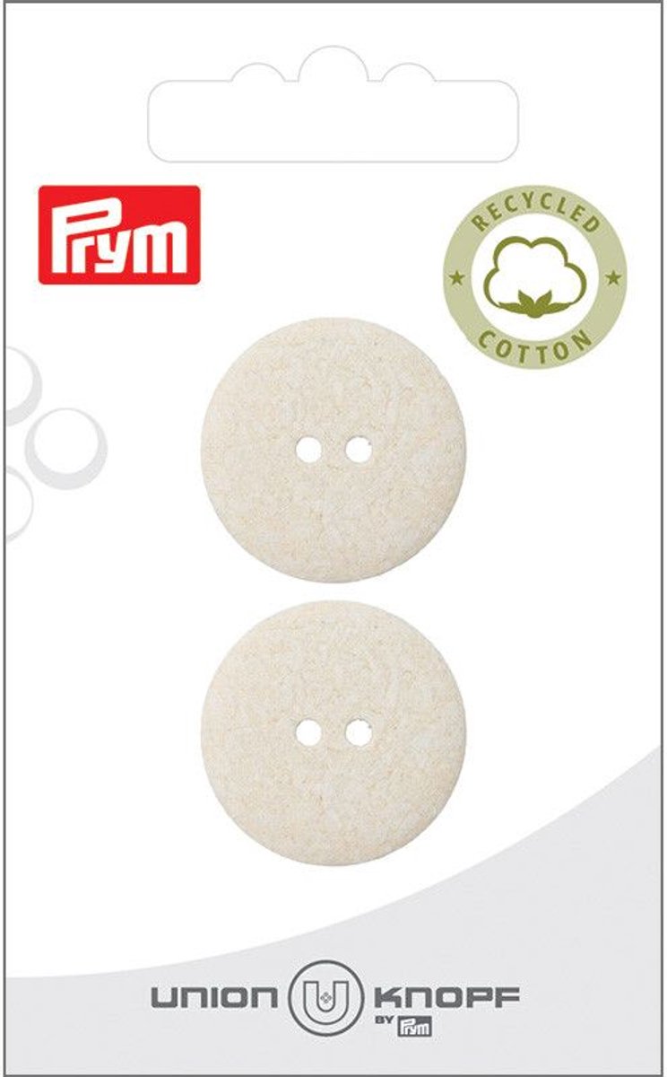 Cotton-poly recycled 2 gaatjes 23mm crème 2st -  