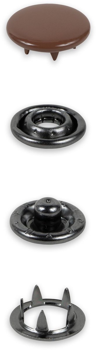 Drukknopen Jersey 12 mm donker bruin