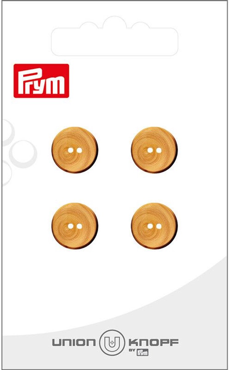 Hout 2 gaatjes 12mm beige 4st