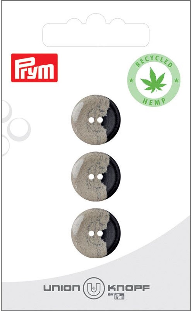 Knoop Hemp-kunststof recycled 15mm multicol. 3st - Knopen - Prym