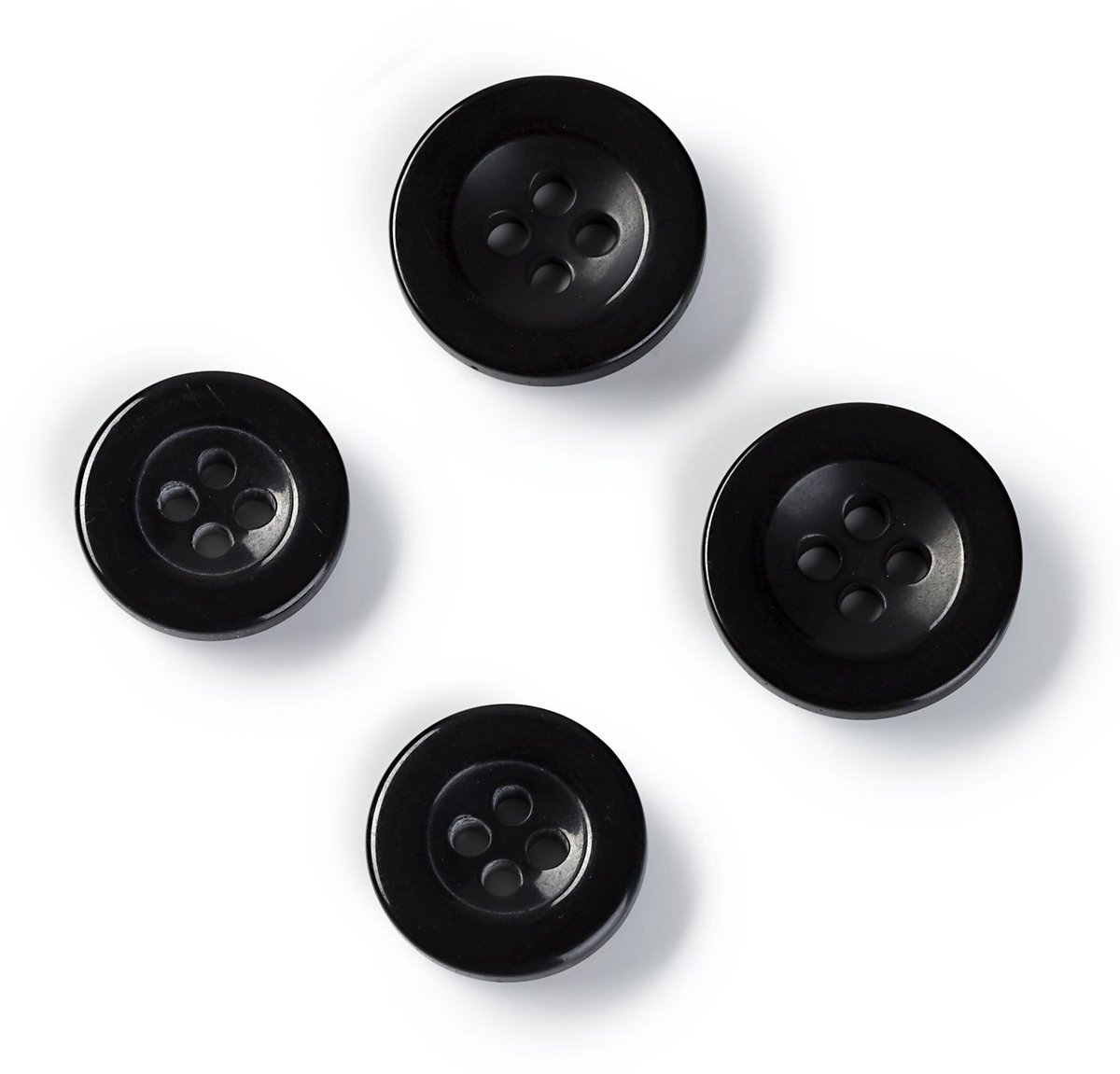 Knopen voor pantalons 15 + 17 mm zwart