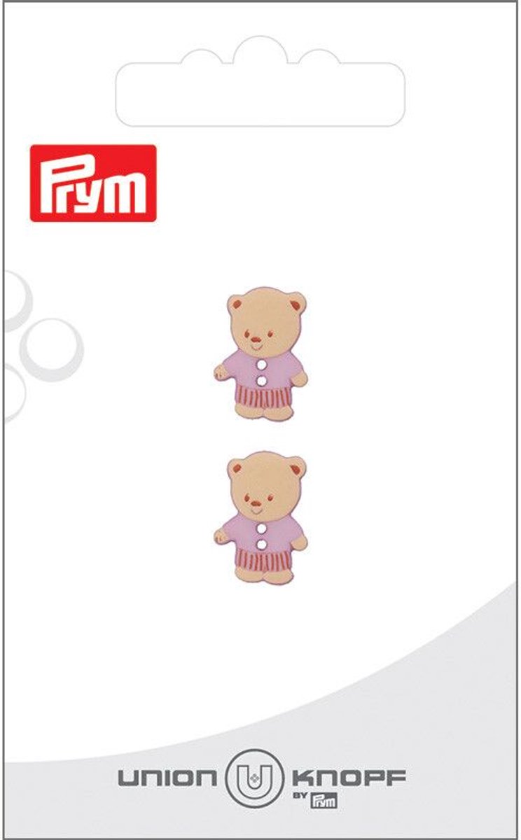 Kunststof 2 gaatjes Beer 15mm lina 2st