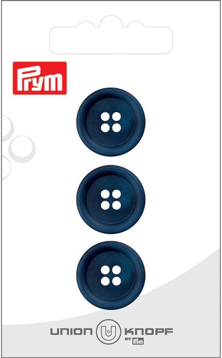 Kunststof 4 gaatje 18mm blauw 3st -  