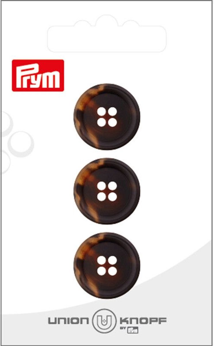 Kunststof 4 gaatje 18mm d.bruin 3st -  