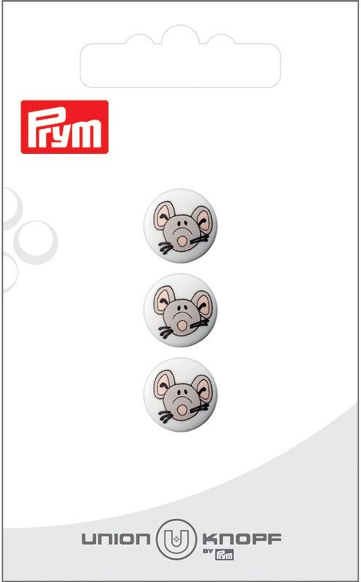 Kunststof muis 12mm wit 3st -  