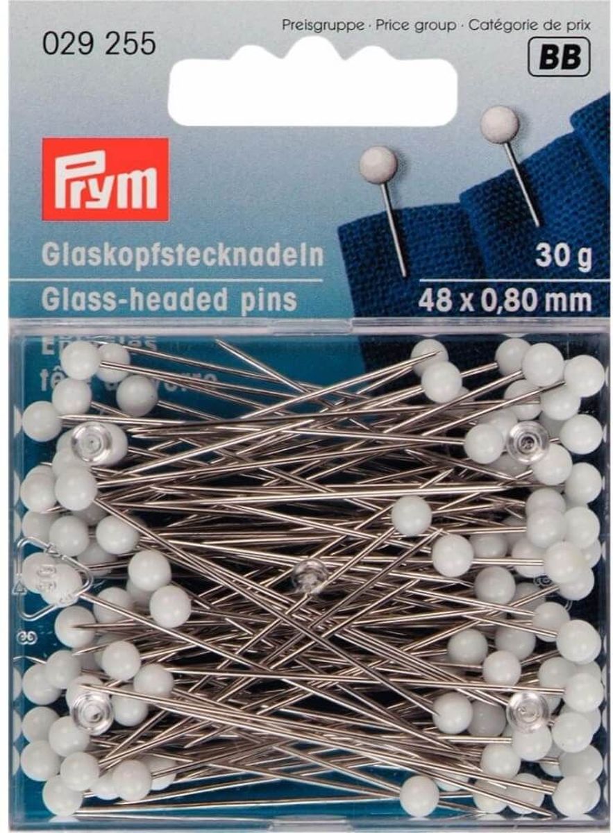 PRYM GLASKOPSPELDEN ZILVER 0,80 X 48 MM WIT.