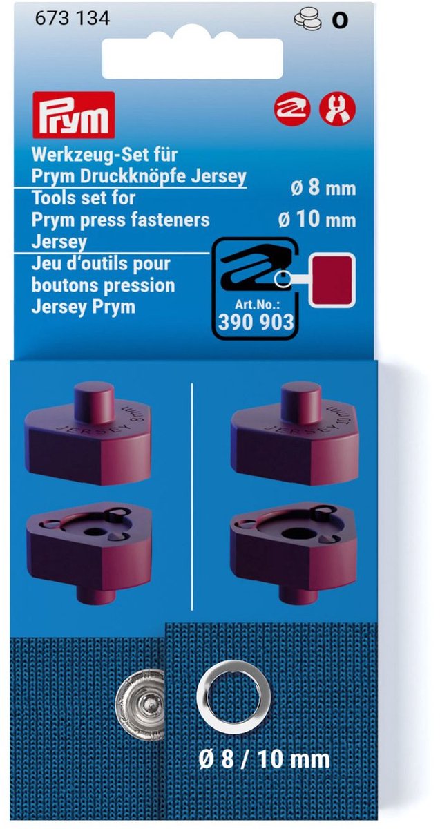   Fournituren - Knopen en sluitingen - Gereedschapset drukknopen JY 8+10mm - Fournituren elastieken band - Donkerpaars - 1 stuk