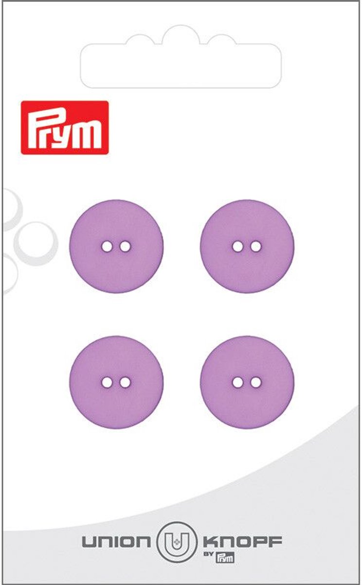   Fournituren - Knopen en sluitingen -   2 gaatjes 15mm lila 4st - Fournituren elastieken band - Lila - 1 kaart
