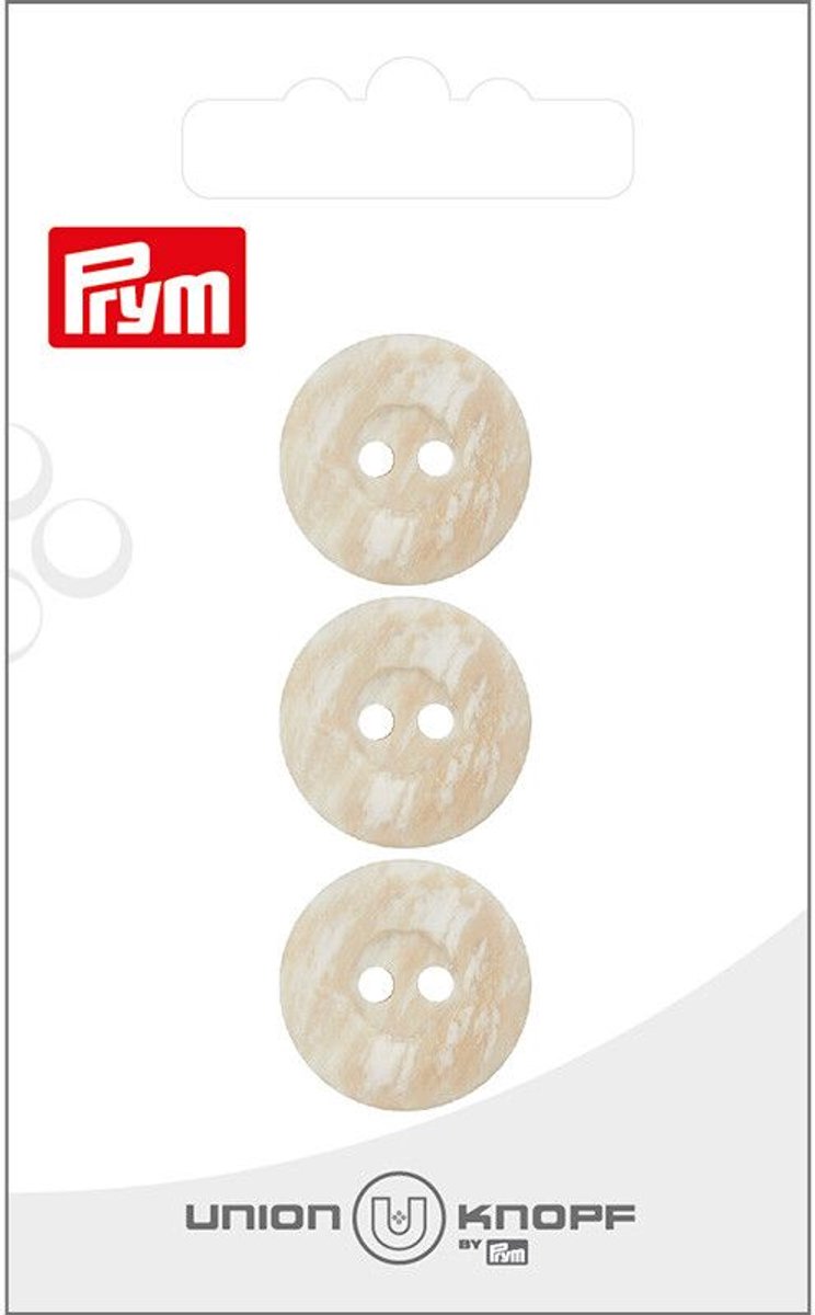   Fournituren - Knopen en sluitingen -   2 gaatjes 18mm beige 3st - Fournituren elastieken band - Beige - 1 kaart