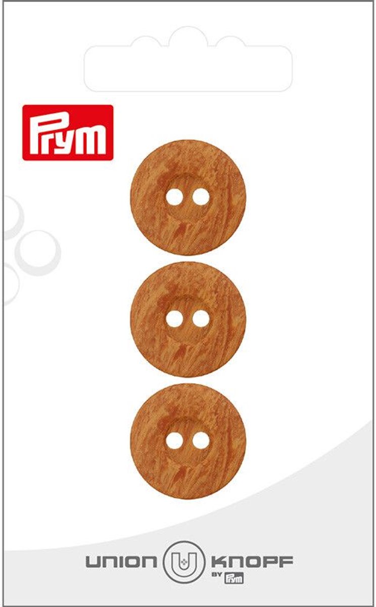   Fournituren - Knopen en sluitingen -   2 gaatjes 18mm medium bruin 3st - Fournituren elastieken band - Medium Bruin - 1 kaart