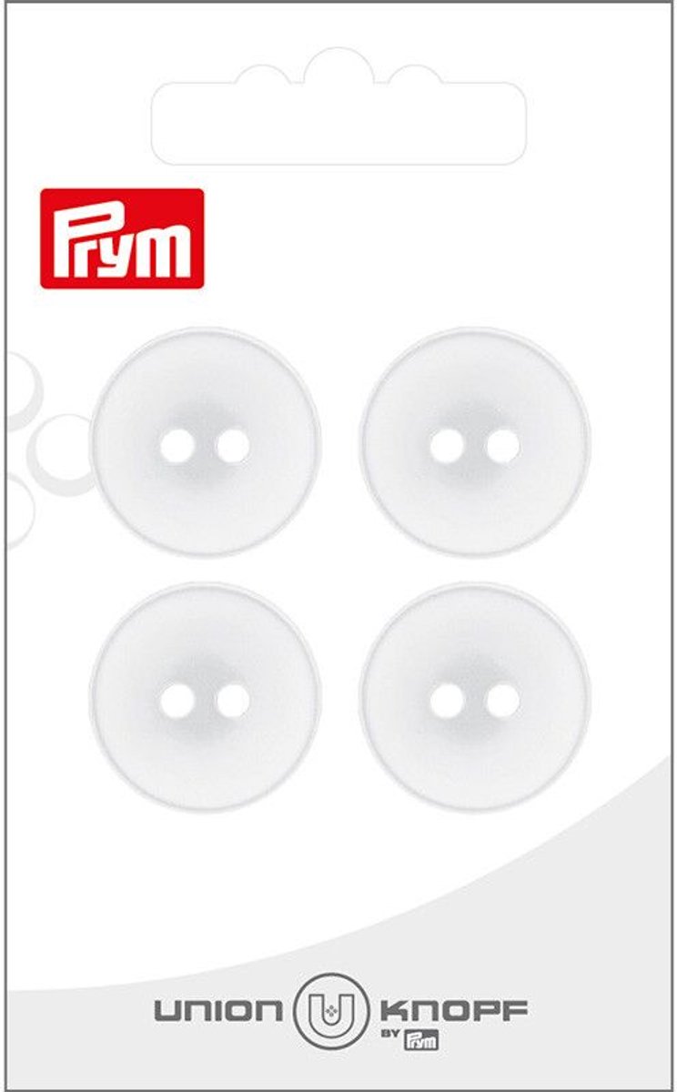   Fournituren - Knopen en sluitingen -   2 gaatjes 20mm wit 4st - Fournituren elastieken band - Wit - 1 kaart