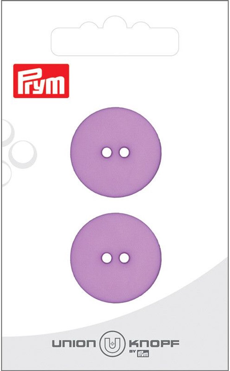   Fournituren - Knopen en sluitingen -   2 gaatjes 23mm lila 2st - Fournituren elastieken band - Lila - 1 kaart