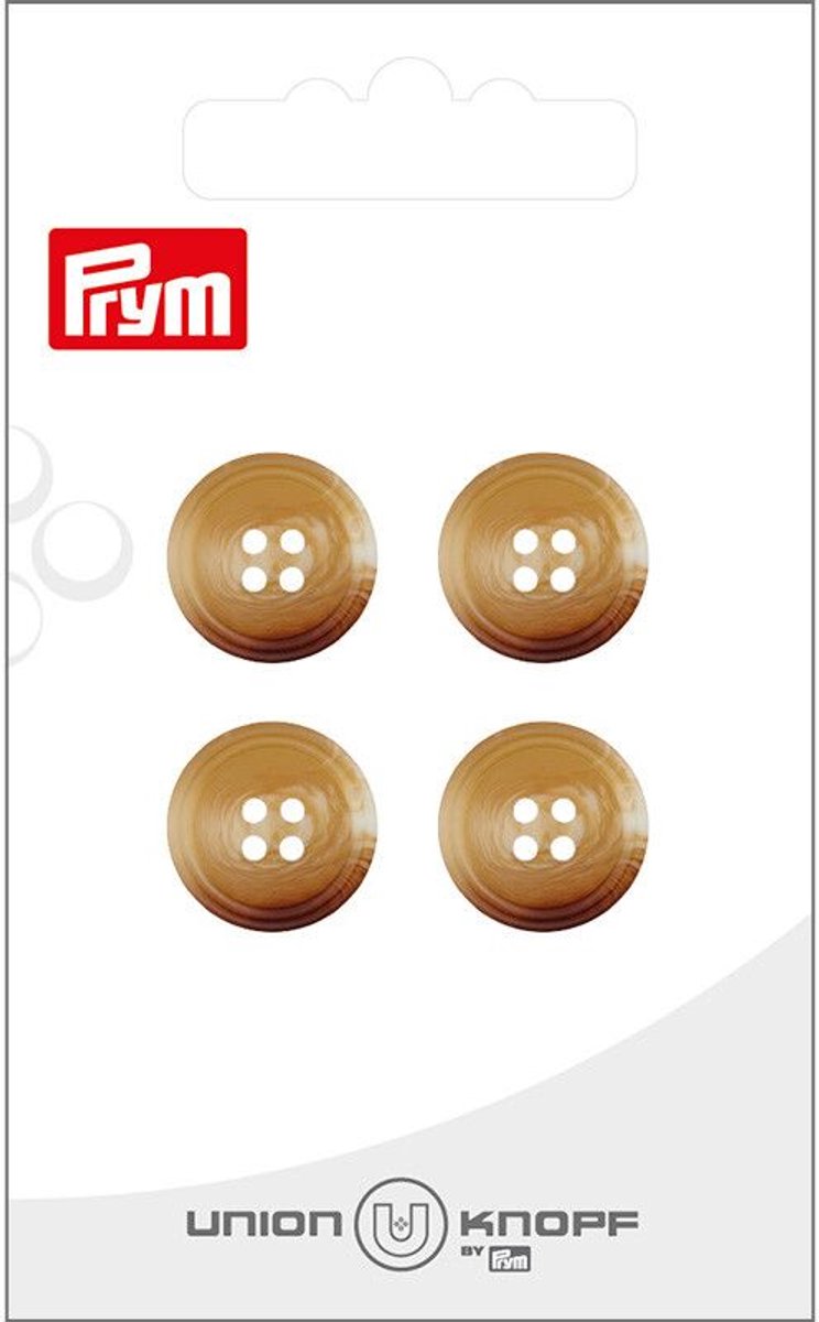   Fournituren - Knopen en sluitingen -   4 gaatjes 15mm beige 4st - Fournituren elastieken band - Beige - 1 kaart