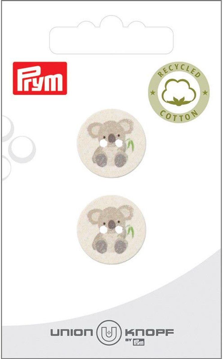   Fournituren - Knopen en sluitingen -   Cotton-poly recycled 18mm crème 2st - Fournituren elastieken band - Crème - 1 kaart
