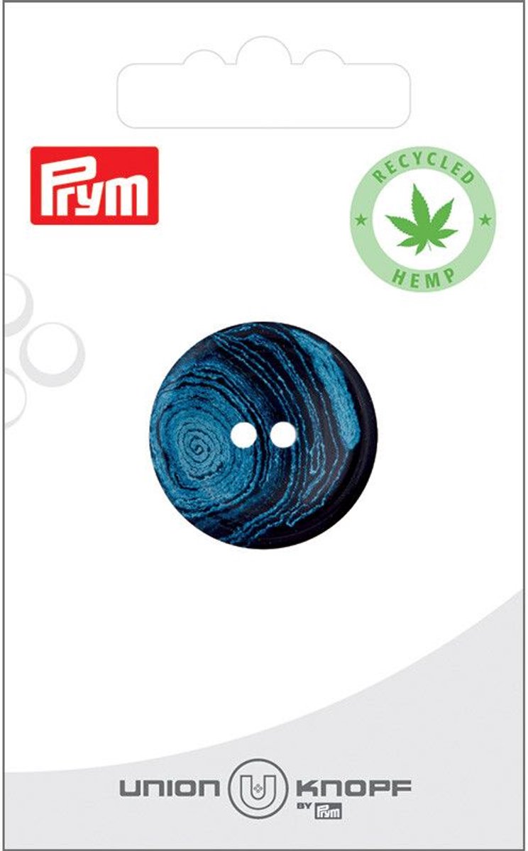   Fournituren - Knopen en sluitingen -   Hemp-kunststof recycled 25mm blauw 1st - Fournituren elastieken band - Blauw - 1 kaart