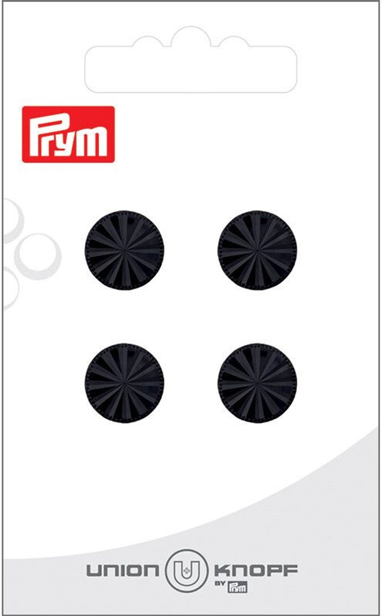   Fournituren - Knopen en sluitingen -   Kunststof 12mm zwart 4st - Fournituren elastieken band - Zwart - 1 kaart