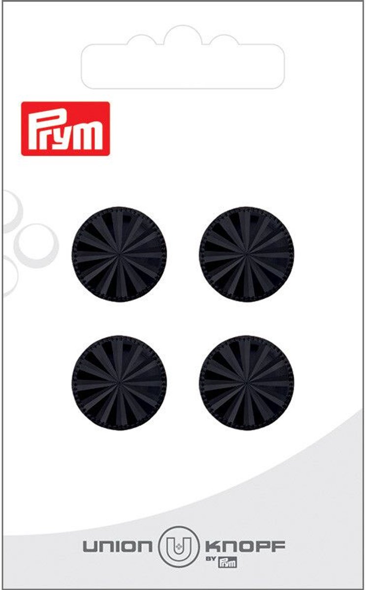   Fournituren - Knopen en sluitingen -   Kunststof 15mm zwart 4st - Fournituren elastieken band - Zwart - 1 kaart