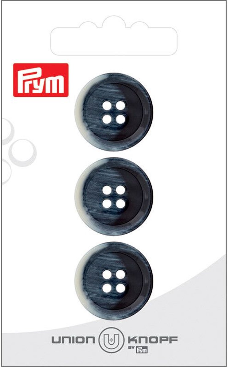   Fournituren - Knopen en sluitingen -   Kunststof 20mm blauw 3st. - Fournituren elastieken band - Blauw - 1 kaart