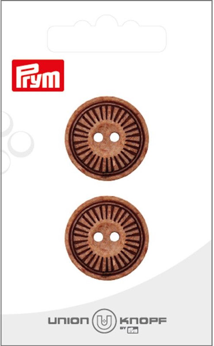   Fournituren - Knopen en sluitingen -   Kunststof 23mm bruin 2st - Fournituren elastieken band - Bruin - 1 kaart