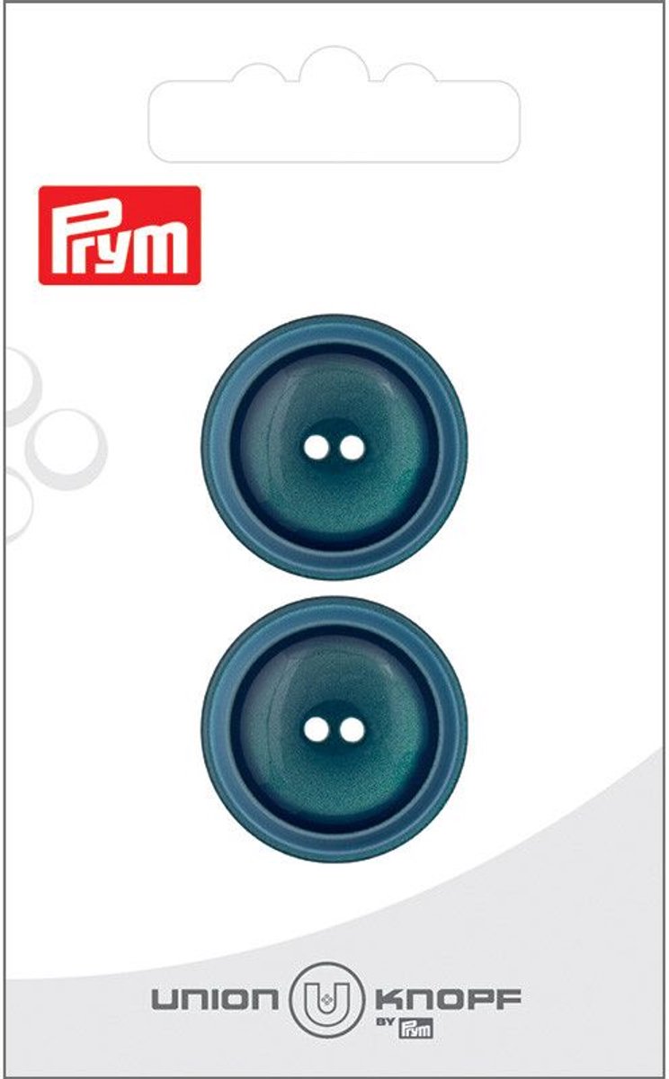   Fournituren - Knopen en sluitingen -   Kunststof 23mm petrol 2st - Fournituren elastieken band - Benzineblauw - 1 kaart