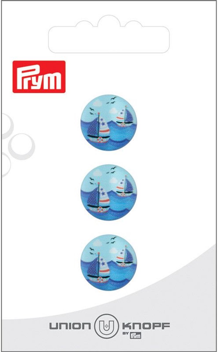   Fournituren - Knopen en sluitingen -   Kunststof Boot 15mm blauw 3st - Fournituren elastieken band - Blauw - 1 kaart