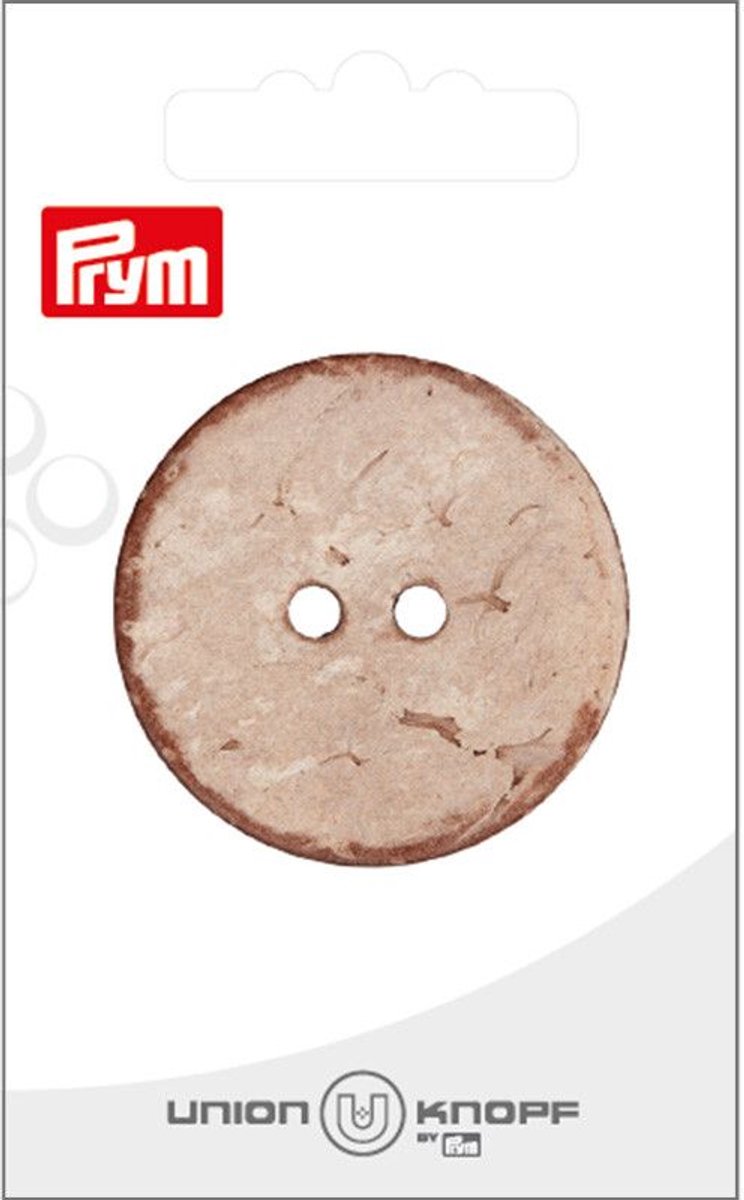   Fournituren - Knopen en sluitingen -   kokos 2 gaatjes 40mm bruin 1st - Fournituren elastieken band - Bruin - 1 kaart