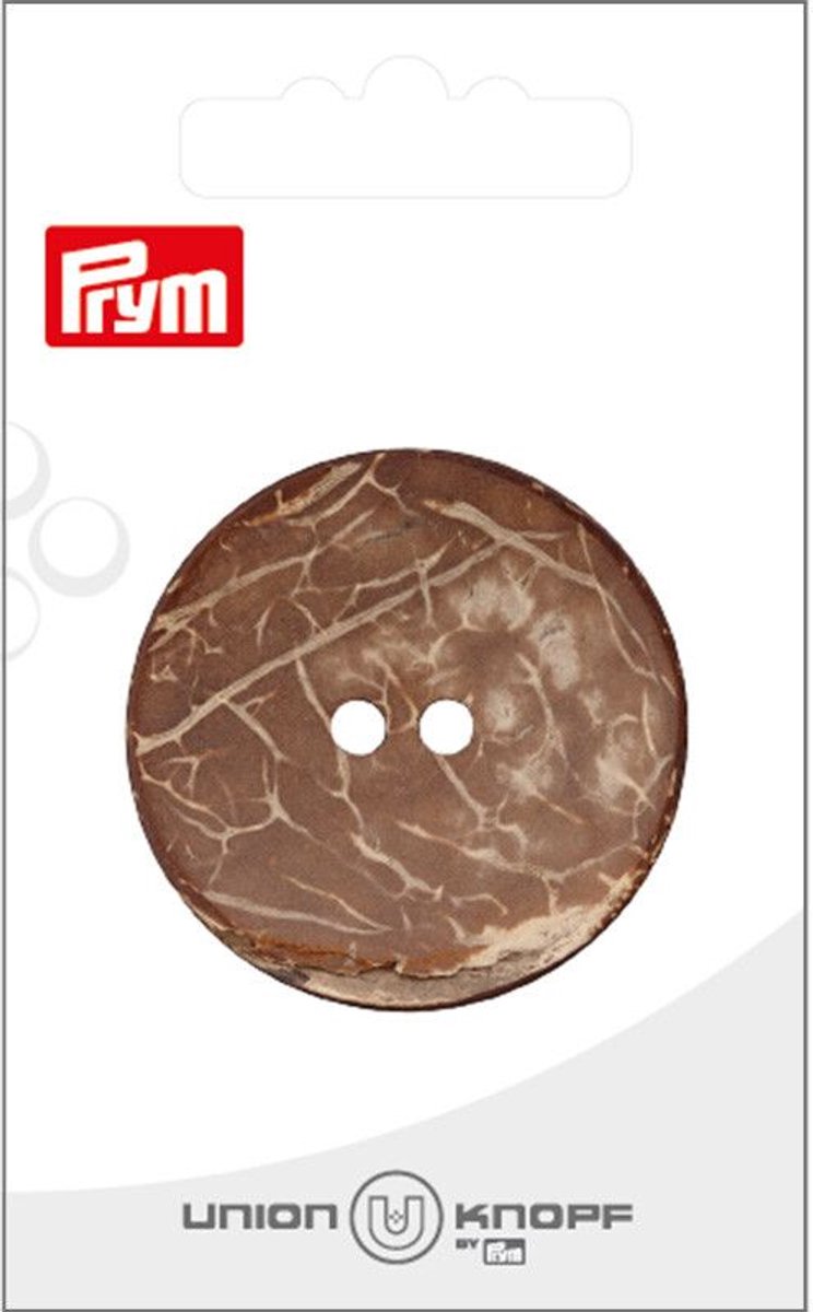   Fournituren - Knopen en sluitingen -   kokosnoot 2 gaatjes 40mm bruin 1st - Fournituren elastieken band - Bruin - 1 kaart