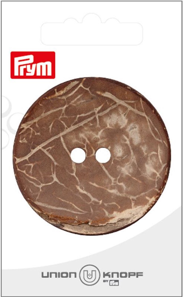   Fournituren - Knopen en sluitingen -   kokosnoot 2 gaatjes 50mm bruin 1st - Fournituren elastieken band - Bruin - 1 kaart