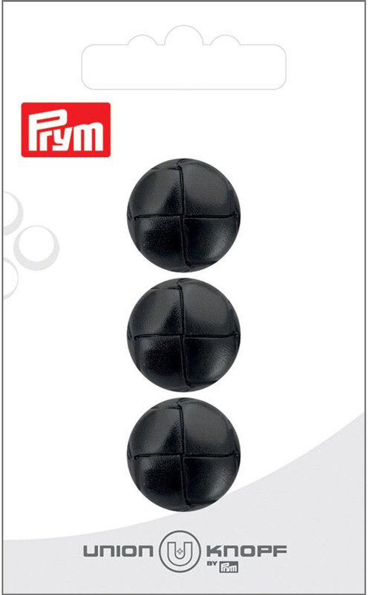   Fournituren - Knopen en sluitingen -   kunstleer 18mm zwart 3st - Fournituren elastieken band - Zwart - 1 kaart