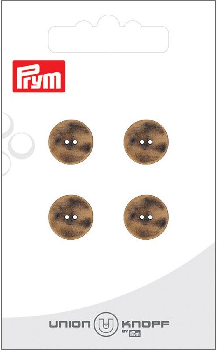   Fournituren - Knopen en sluitingen -   metaal vlak 12mm kopergoud 4st - Fournituren elastieken band - Kopergoudd - 1 kaart