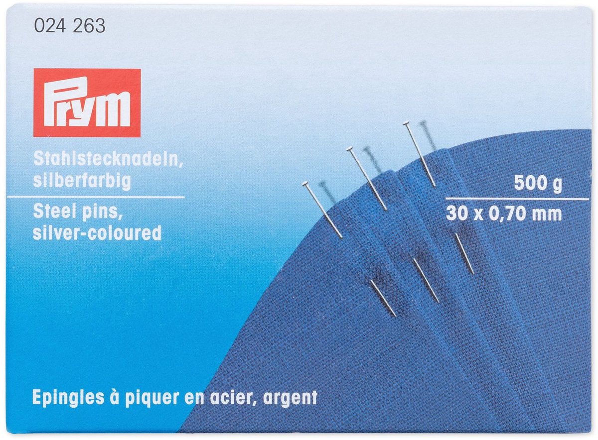   Fournituren - Naalden en  en -  en staal gehard No. 6 F 0,70 x 30 mm zilverkleuri 500 g - Fournituren elastieken band - Zilverkleurig - 1 karton