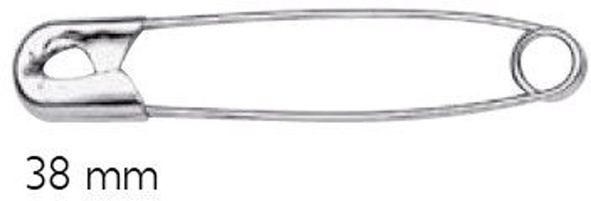   Fournituren - Naalden en  en - Veiligheidsspelden staal No. 2 zilverkleurig 38 mm 1000 st. - Fournituren elastieken band - Zilverkleurig - 1 karton