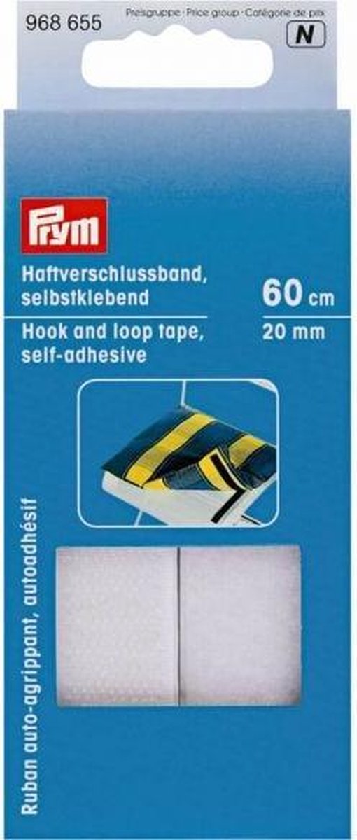 Prym Klittenband zelfklevend 20 mm wit 60 cm