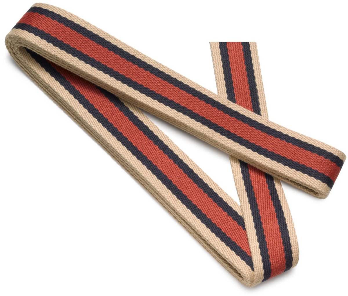 Riem voor tassen 40mm beige/blauw/rood 3m