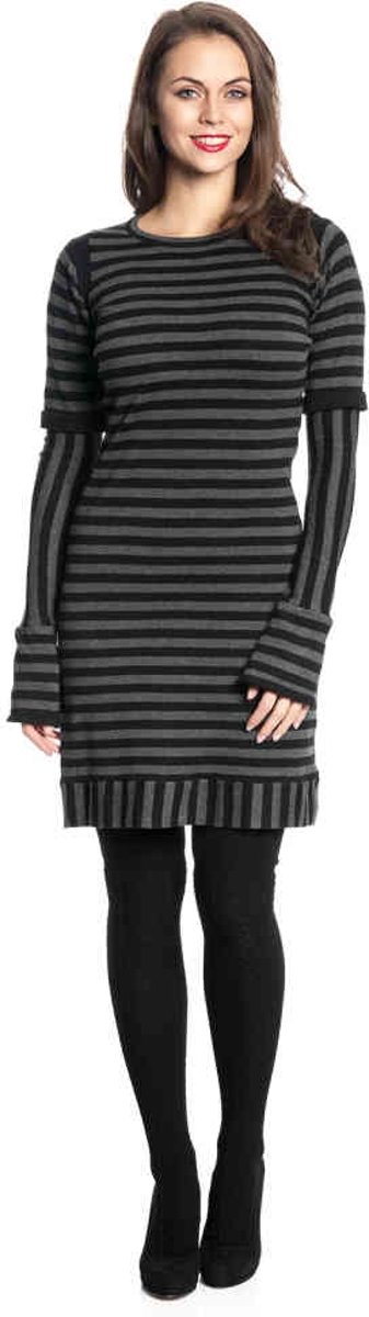 PD Stripes Knit jurk zwart/grijs - M