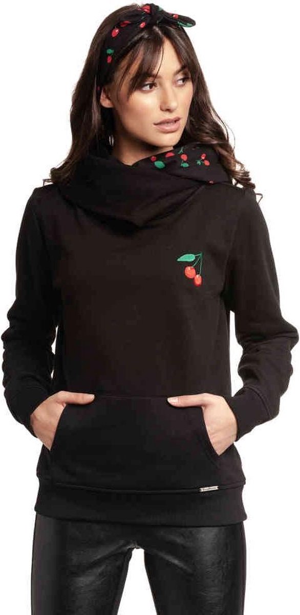 Pussy Deluxe Hoodie/trui -S- Cherries Shawl + Hairband Zwart