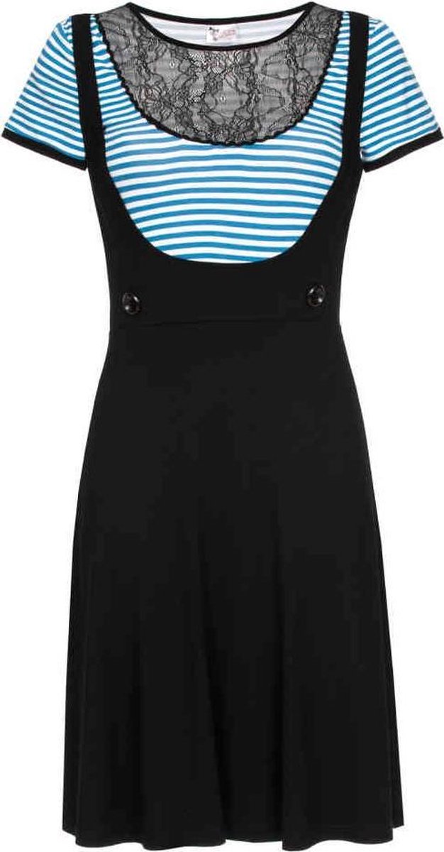 Pussy Deluxe Korte jurk -XS- Sally Striped Zwart