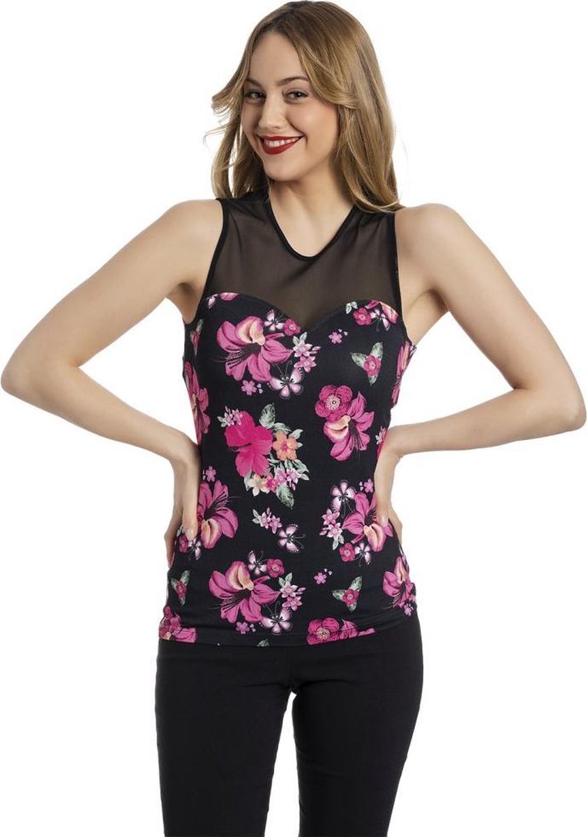 Pussy Deluxe Mouwloze top -XL- Hawaii Smart Multicolours