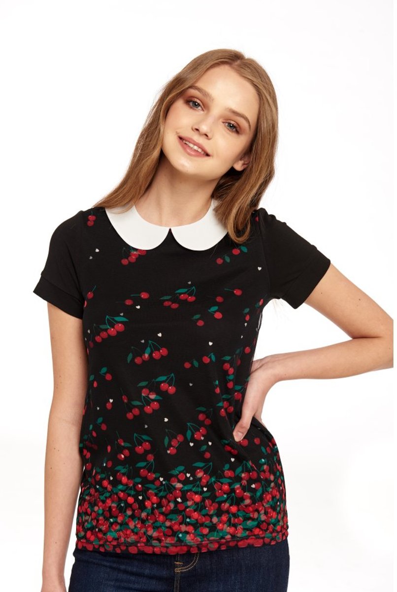 Pussy Deluxe Shirt -L- Falling Cherries Multicolours