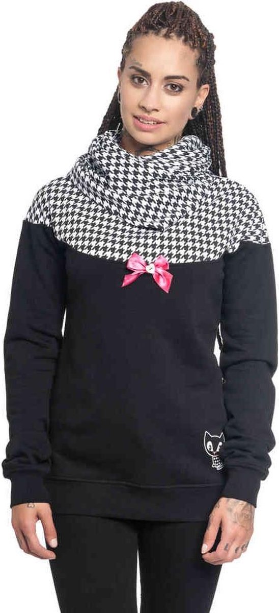 Pussy Deluxe Sweater/trui -XS- Houndstooth shawl Zwart