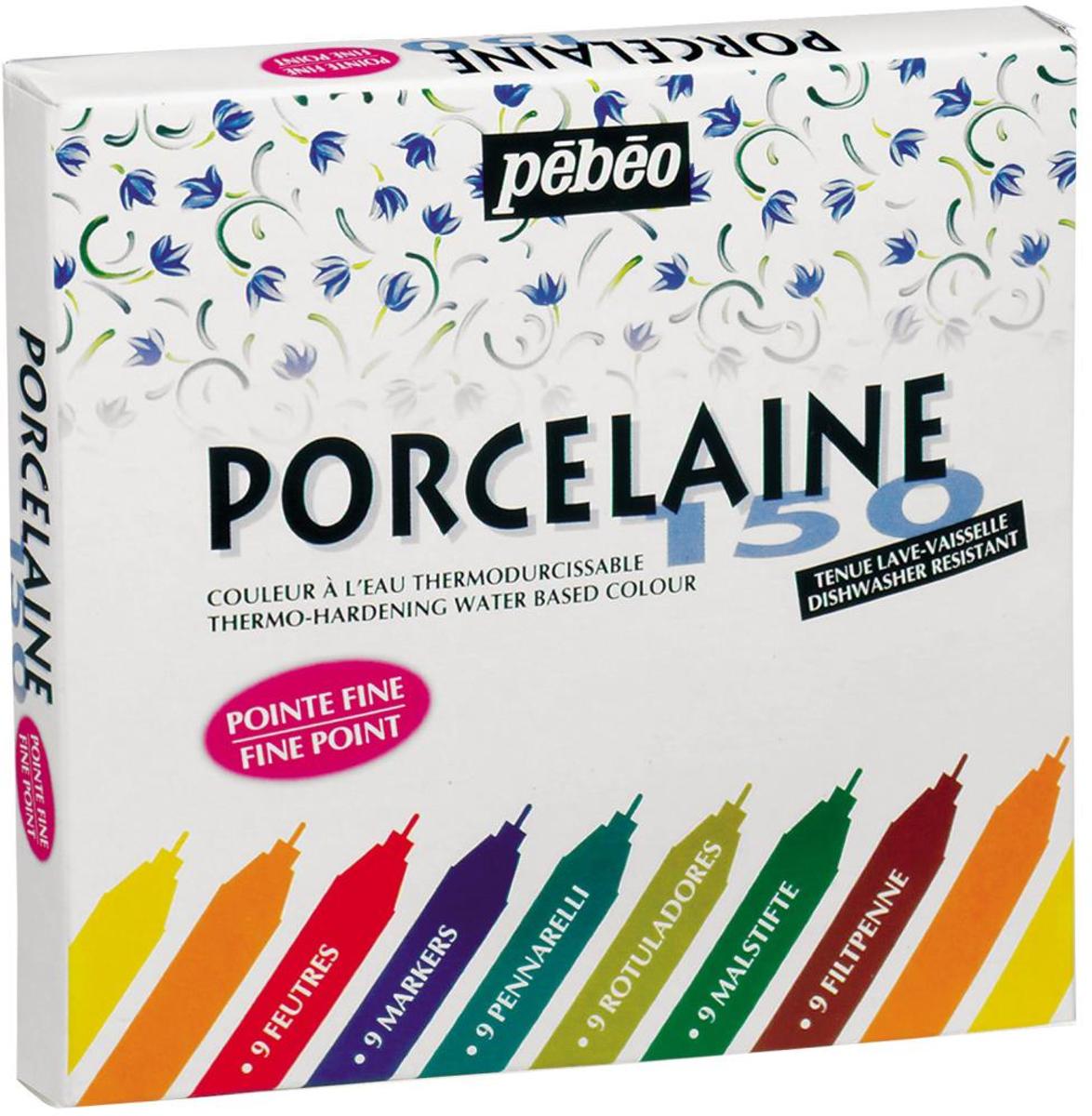 Pebeo - Porcelaine 150 China Paint Marker - Set 9 stuks